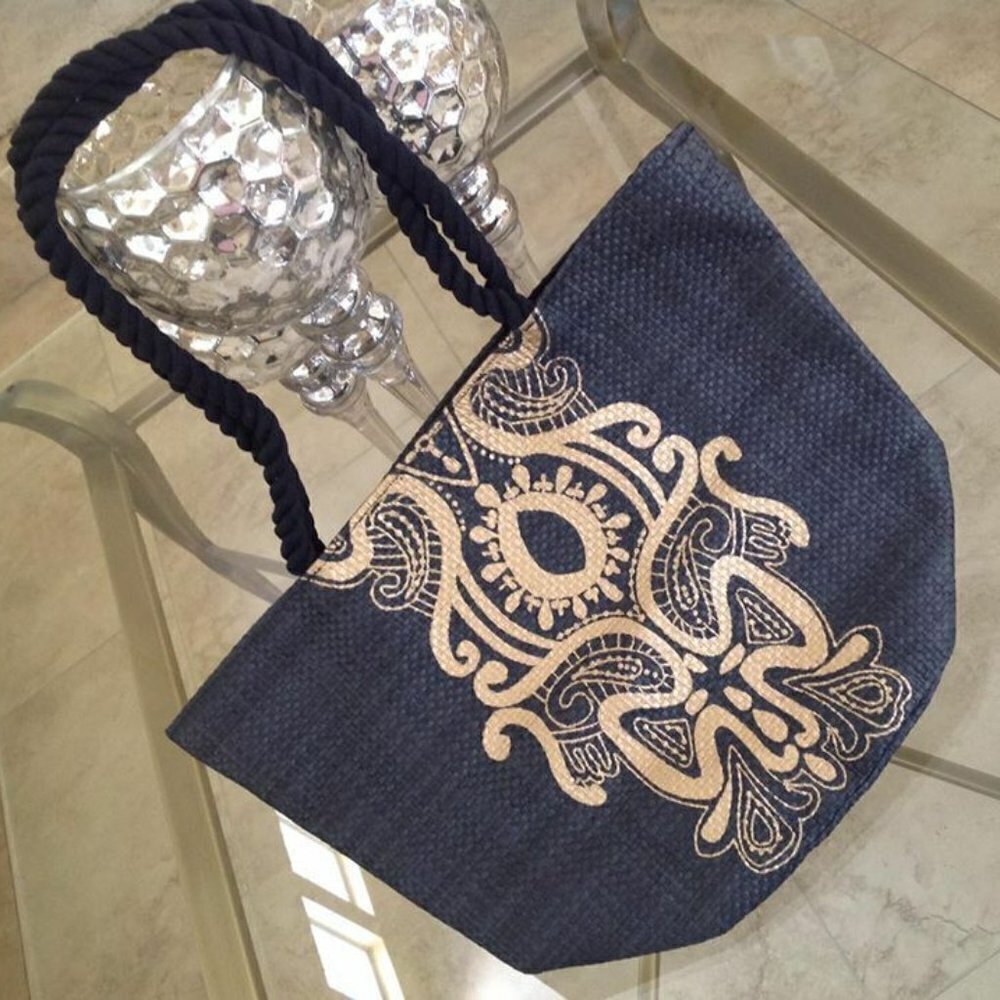 Laura Geller Gold & Black Tote / Bag. Brand New. Very Cute! - Picture 5 of 6